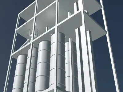 Silo building 3D model