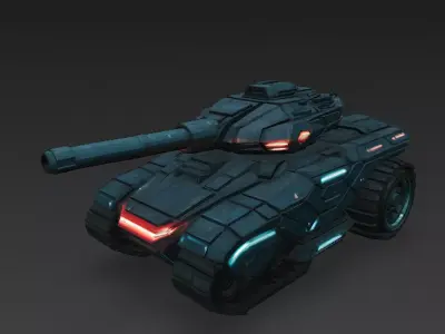 Futuristic High-Tech Tank PBR 3D Model 3D model