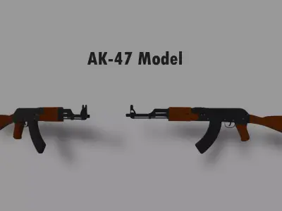 AK-47 Low Poly Free low-poly 3D model