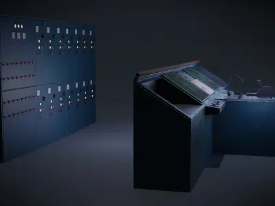 Ship control panel Low-poly 3D model