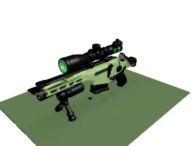 SciFi Sniper Rifle 3D Model 3D model