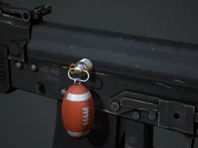 Rugby Ball Weapon Charm - Low Poly Game Ready Low-poly 3D model