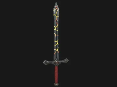 Stylized Sword PBR Modeling Free low-poly 3D model