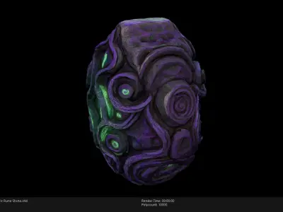 Low Poly Stylized Mystic Rune Stone Low-poly 3D model