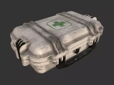 Military First Aid Kit Case Low-poly 3D model purchase