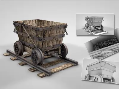 Old Minecart 3D model