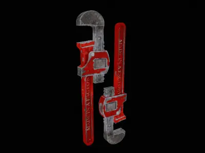 Old Stillson Pipe Wrench Low-poly 3D model