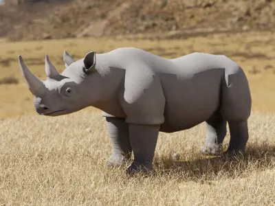 Rhinoceros Low-poly 3D model purchase