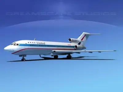 Boeing 727-100 United Airlines 2 3D model