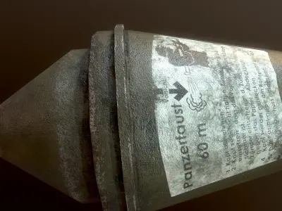 German Panzerfaust WWII grenade launcher pbr Low-poly 3D model