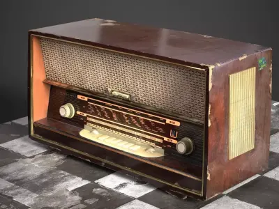 RIZ 634UKV Vintage Radio  Low-poly 3D model