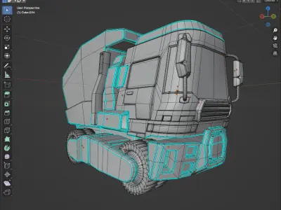Low Poly Stylized Dump Truck 3D model