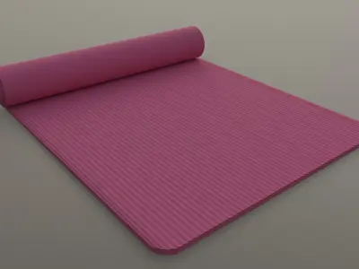 PBR Yoga Mat - Pink Low-poly 3D model