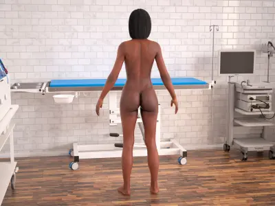 African Woman Body Skin Anatomy  purchase 3D model