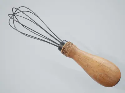 Whisk PBR Game Ready wooden - Low-poly 3D model