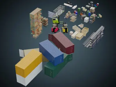 Warehouse Props Collection 1A 3D Model Pack