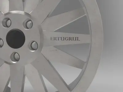 RIM-JANT silver wheel Low-poly 3D model