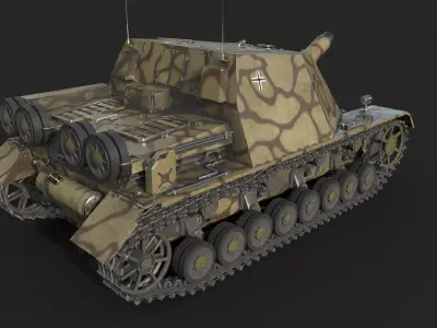 Sturmpanzer IV Brummbar Low-poly 3D model