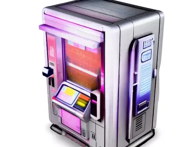 Futuristic Vending Machine 3D Model Low-poly 3D model purchase