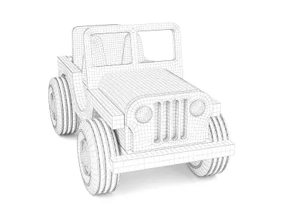 Wooden toy car 37 3D model