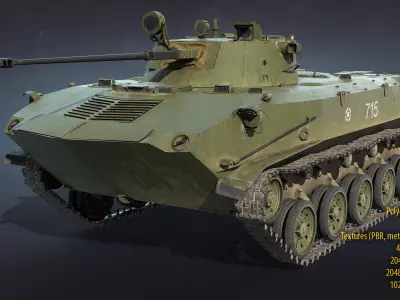 BMD-2 Collection military tank 3D Model Pack