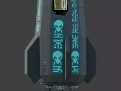 Realistic Sci-Fi Alien Drop Pod 3D Model Low-poly 3D model