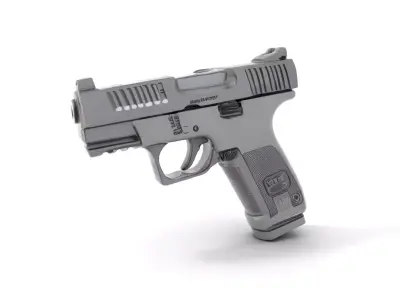 Sleek Black Handgun model pack Low-poly 3D model