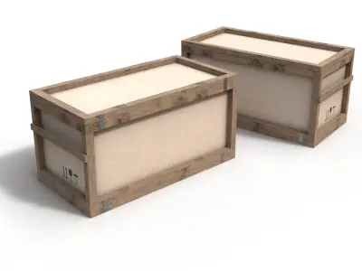 Wooden Crate 3D 3D model 15