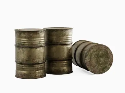 Used Steel Barrel Set 3D model