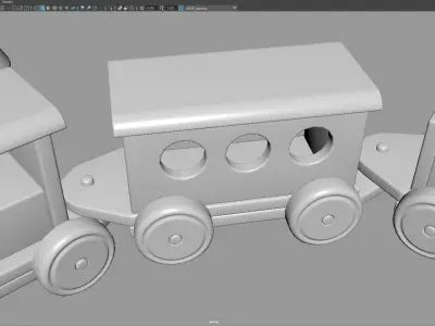 Cartoon Toy Train   Stylized 3D Model Low-poly 3D model
