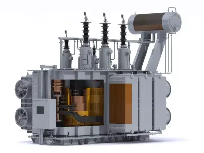 High Voltage Power Distribution Transformer 3D model