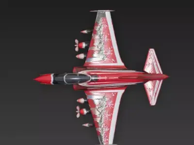 Christmas Twin Prop Jet 3D Model Festive Aircraft Low-poly 3D model