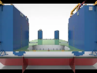 Floating dock 3 drydock 3D model