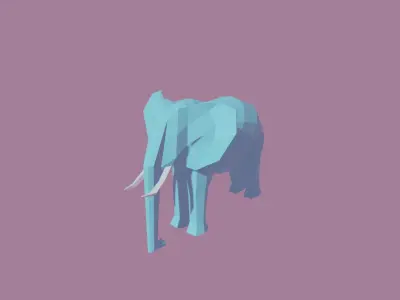 elephant Low-poly 3D model purchase