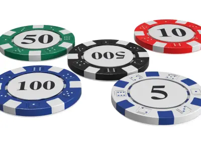 Poker Chip with Value 3D model