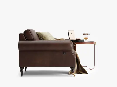 Armchair of Grandpa Low-poly 3D model