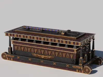 OB 02 Egyptian Necromancer Kit - Sledge Casket Low-poly 3D model