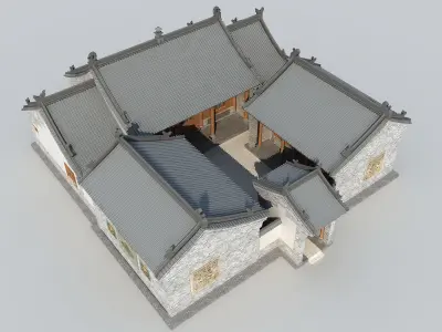 Chinese ancient architecture Low-poly 3D model order