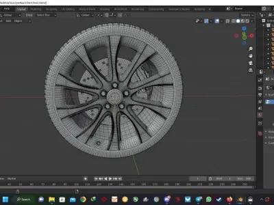 Luxury car wheel Free 3D model