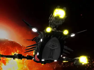 Kings - Heavy Fighter Ship - Updated Low-poly 3D model
