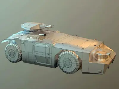 Aliens APC M577 Armored Personnel Carrier renderable Low-poly 3D model
