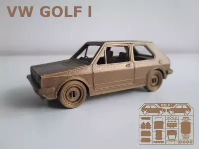 VW Golf I 3D Printed Model Kit 3D print model