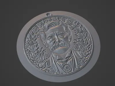 Wilhelm Conrad Rontgen Medallion 3D print model purchase
