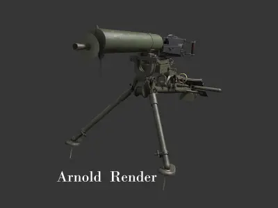 Maxim Heavy Machine Gun   Maxim gun 3D model