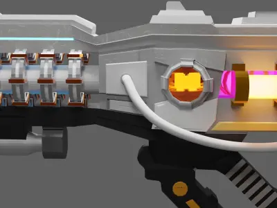 Sci-fi plasma accelerator gun Low-poly 3D model