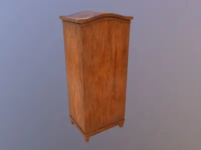 Low Poly Bookcase wooden with books Free low-poly 3D model