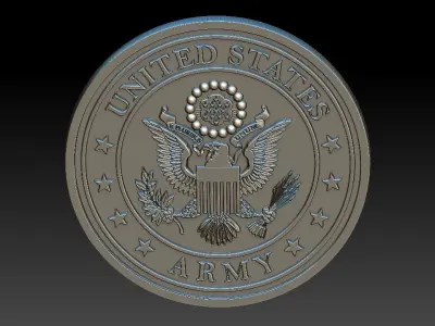 United States Army American Eagle 3D STL Model for CNC Router  3D model