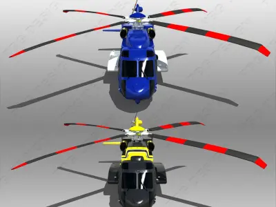 Sikorsky S-92 Low-poly 3D model