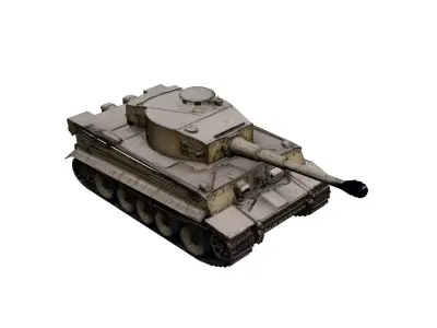 Tiger I Classic Tank Low Poly WWII Heavy Tank Model Low-poly 3D model