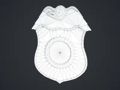 Criminal Investigation Badge Low-poly 3D model